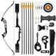 thumbnail image 1 of Clianle Juego de Arco Recurvo para Entrenamiento de Caza de 51", Kit para Principiantes Adultos con 6 Flechas y Accesorios de Tiro con Arco, 30 Lb, Negro, 1 of 14