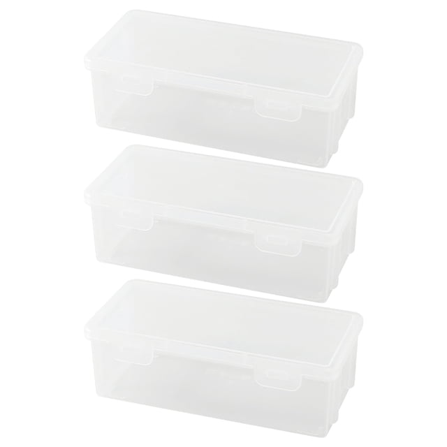 Caja de lápices de plástico de gran capacidad, apilable, translúcida, transparente, organizador de suministros de oficina, caja para bolígrafos de gel, borradores, cintas, bolígrafos, lápices,