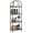 4 floors  Black frame + black board, variant on Arched Bookshelf 4 Tier, 72 Inch Tall Display Rack, Modern Wood Storage Shelf with Metal Frame, Narrow Bookcase for CDs & Decor, Large Bookshelf for Bedroom Living Room