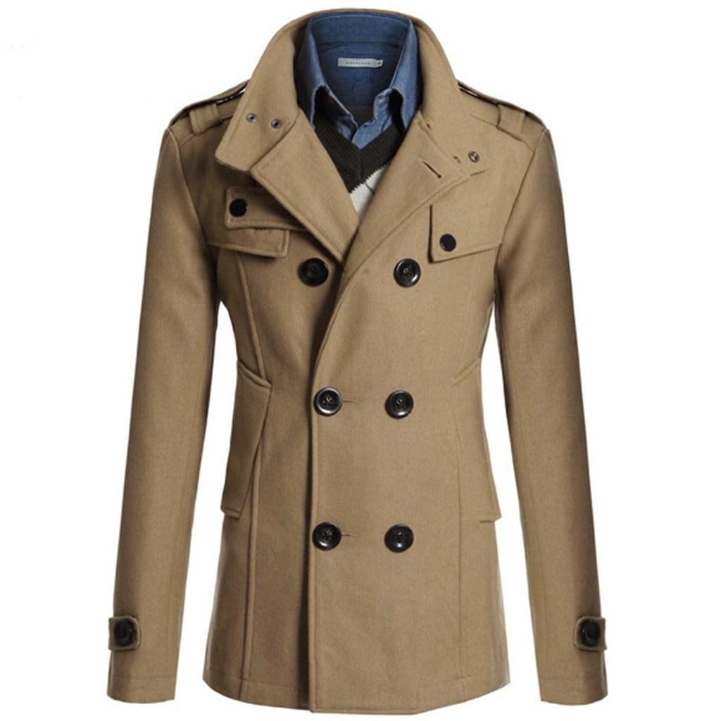 Stylish Khaki Slim Fit Trench Coat Men s Fashion Bahrain Ubuy