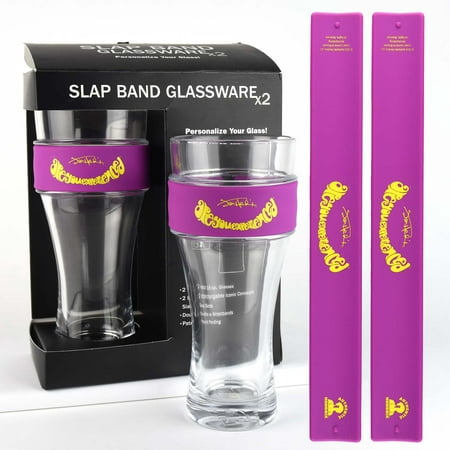 Hendrix 2 Pack Slap Band Glassware Purple Slap Band W/ Yellow Are You Experienced Logo
