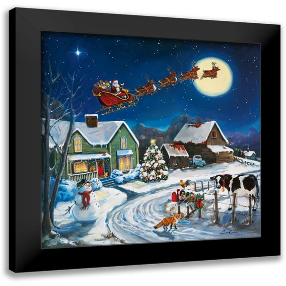 Comish, Susan 12x12 Black Modern Framed Museum Art Print Titled - Country Christmas