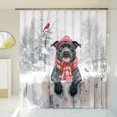 thumbnail image 3 of Playful Rat Terrier Welcomes Winter Snowy Day with Cardinal Bird Shower Curtain Terrier Dog Lover Waterproof Bathroom Bathtub Curtain - 12017, 3 of 5
