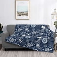 thumbnail image 2 of Rateoe Sailing Cruises Nautical Pattern Flannel Throw Blanket, Ultra-soft Blanket for Bed, Couch, Car, Hypoallergenic Anti-pilling blanket-60"x50"(Horizontal), 2 of 6