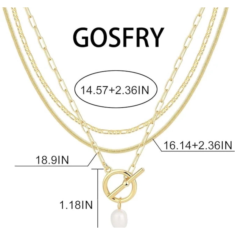 Gosfry Layered Gold Necklace Set, Three Chain Dainty Minimalist photo 6