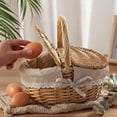 thumbnail image 5 of Handmade Wicker Picnic Basket With Handle Picnic Hamper Multi-Purpose Willow Woven Storage Box Outdoor Camping Fruit Basket, 5 of 8