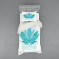 thumbnail image 1 of Ambesonne Leaf Bedding Set 3 Pcs, Mandala Lotus Pattern Art, Twin XL, Sky Blue Teal, 1 of 3