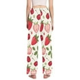 thumbnail image 3 of Dailycode Women's Pajama Pants Wide Leg Lounge Pj Bottoms With Pockets Strawberry Cherries Berries, 3 of 7