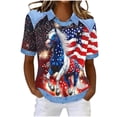 thumbnail image 1 of Mujeres de Verano Tops Casual Cuello Redondo de Moda Pascua No Posicionamiento Impreso Solapa Manga Corta Superior para el Hogar Y el Uso Diario, 1 of 7