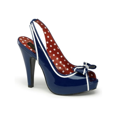 - 4 1/2 Heel Sexy Slingback Shoes Peeptoe Mini Platform Sandals Black or Blue