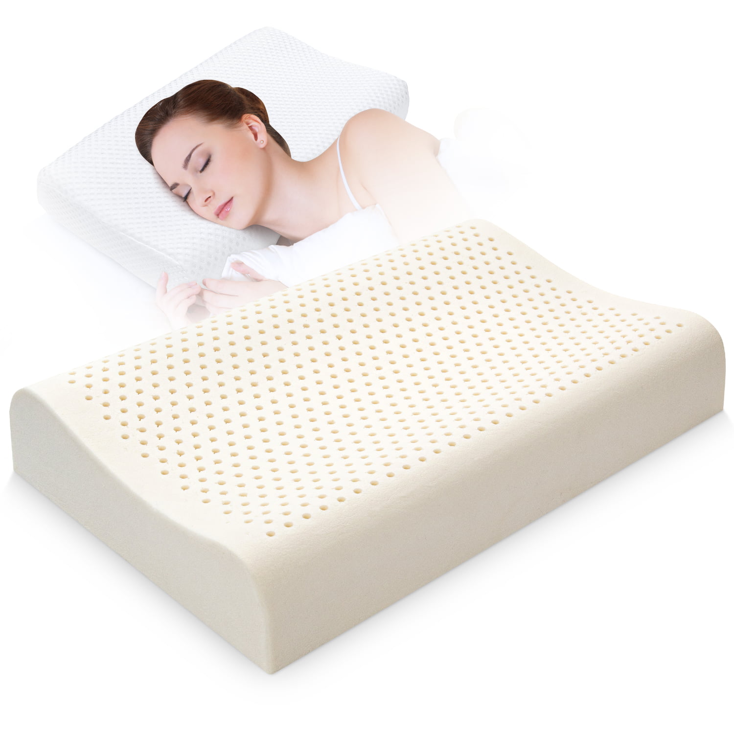 Thailand Cervical Natural Latex Pillow Neck Pain Organic Contour Cushion Soft 