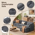 thumbnail image 4 of Sofa, L-Shaped Sofa Couch with Deep Seat and Movable Footrest Sofa for Office|Living Room, Gray, 4 of 8