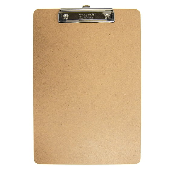 BAZIC Wood Clipboard 12.5" x 9" Low Profile Clip Hardboard, 1-Pack