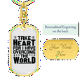 thumbnail image 3 of Take Heart Stainless Steel or 18k Gold Premium Swivel Dog Tag Keychain, 3 of 10