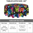 thumbnail image 4 of Happy Birthday Tablecloth, Birthday Tablecloth, Birthday Party Tablecloth Seasonal Dining-Table Cover, 60 inch Round for Home Party Picnic, 4 of 6