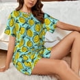 thumbnail image 4 of Pofeuu Lemon1 Print Women's Pajama Set Short/Shorts Soft Button PJs Elastic Drawstring Waist Sleepwear-XX-Large, 4 of 6