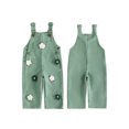 thumbnail image 2 of RUINIXCW Kids Girls Overalls, Sweet Embroidery Flower Corduroy Buckle Closure Pants, 2 of 7