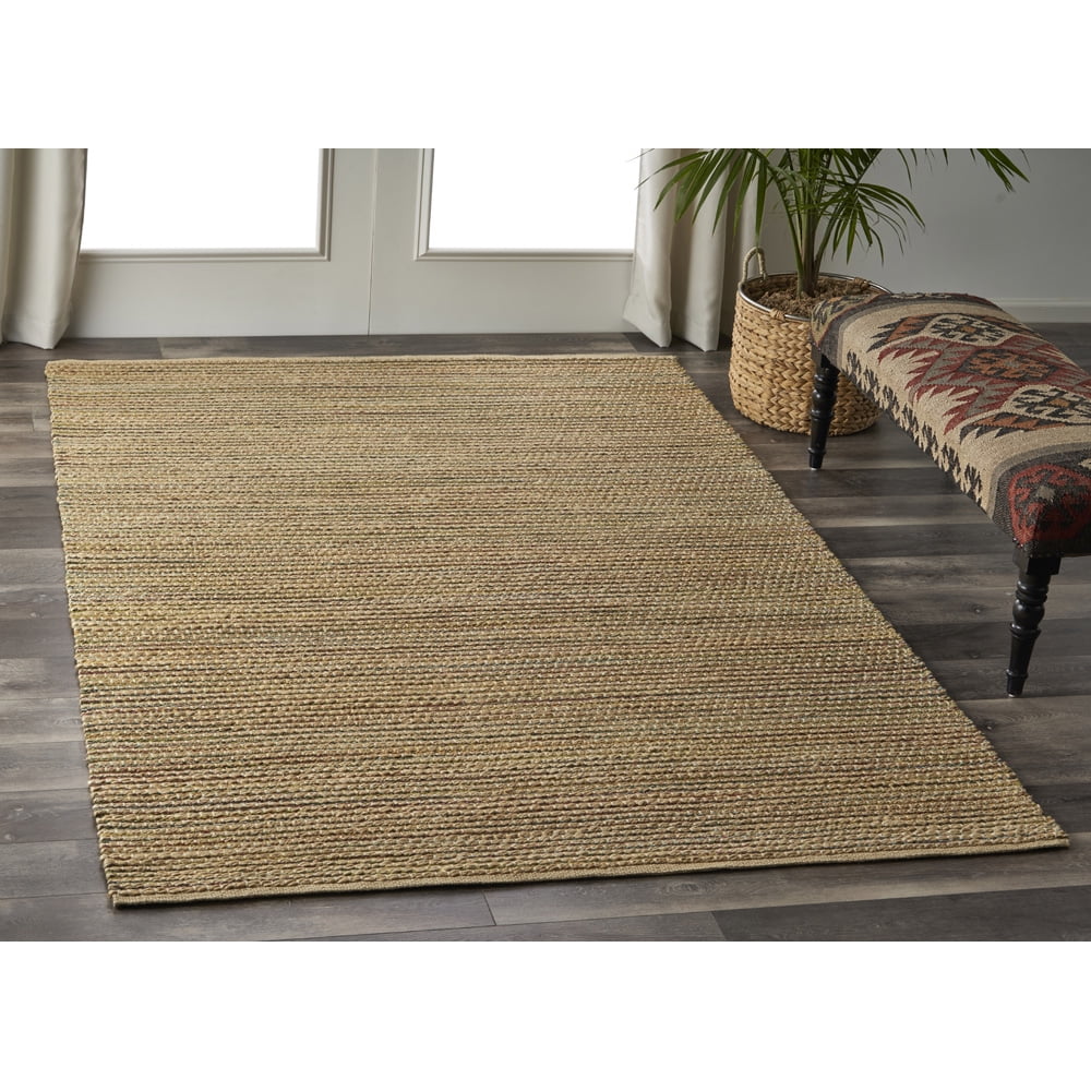 LR Home Classic Natural & Multi Colored 9x12 Undertoned Jute Area Rug
