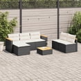 thumbnail image 1 of vidaXL 5 Piece Garden Sofa Set with Cushions Black Poly Rattan Acacia, 1 of 5