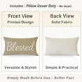 thumbnail image 4 of Neutral Decor Pillow Covers 12x20 Inch Warm Taupe – Blessed Lumbar Decorative Cushion Case for Couch Sofa Bedroom Living Room Rustic Home Decorations, 4 of 13