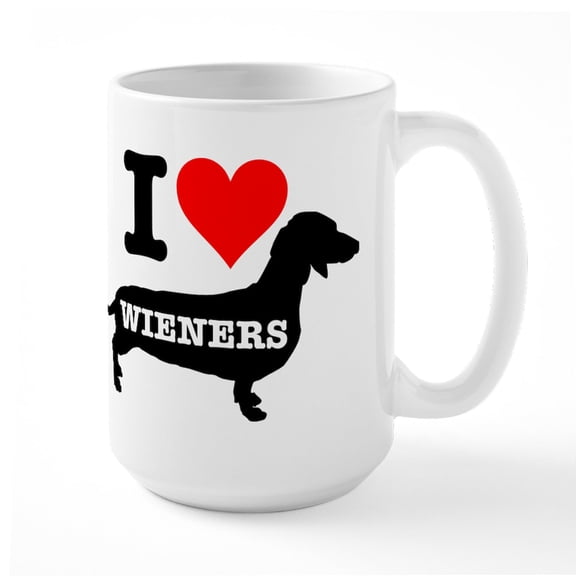 CafePress - I Heart Wieners Large Mug - 15 oz Ceramic Large White Novelty Mug