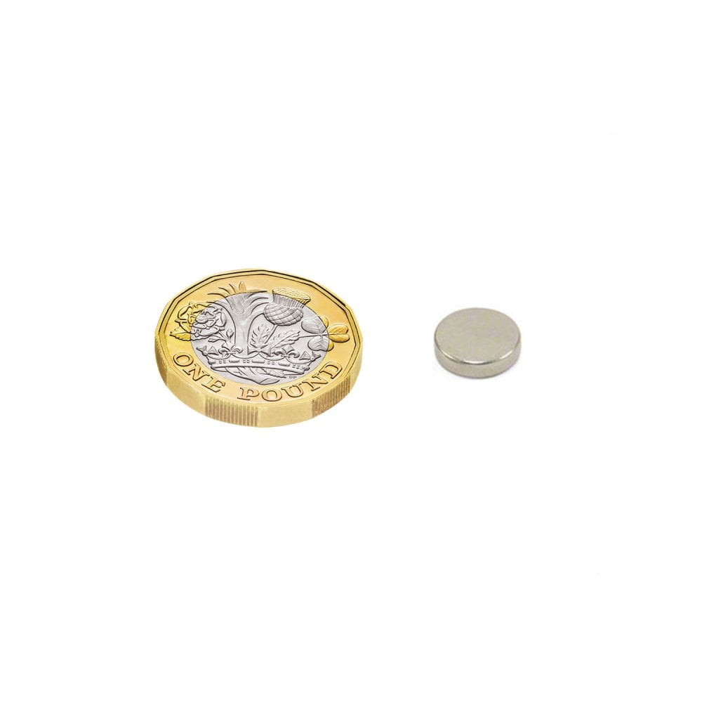 N42 Neodymium Disc Magnet - 10mm dia x 2.5mm thick - 3.08lbs Pull - (Pack of 20)