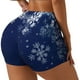 thumbnail image 1 of Fotbe Christmas Blue Shorts Sin Costuras – Shorts Deportivos de Cintura Alta para Mujer, Elásticos para Gimnasio, Yoga, Running o Ciclismo-Large, 1 of 8