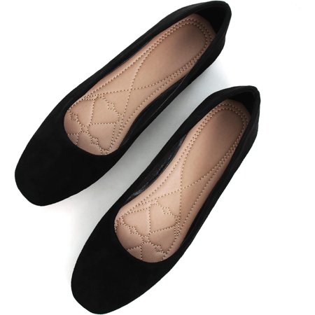 

Pfhytec LU Flats for Women Comfortable Wide Width Square Toe Ballet Shoes Dressy Slip-ons Loafers