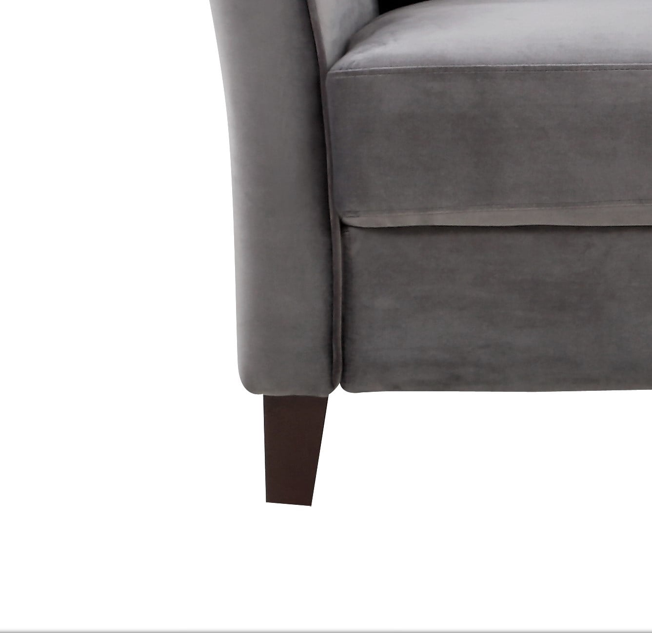 Uspridefurniture Aalt 57.88" Velvet Square Arm Loveseat,Gray