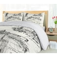 thumbnail image 5 of Ambesonne Sketch Duvet Cover Set, Italian Landmarks Travel, King, Black White, 5 of 6