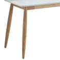 thumbnail image 3 of White Mid-Century Modern Desk with Hutch - 43" Wood Writing Desk for Home Office. Rubber Wood Legs, MDF Top. Stylish & Functional Design for Bedroom or Study., 3 of 4
