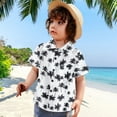thumbnail image 2 of Akiihool Boys Shirts Hawaiian Shirts for Boys,Boys Hawaiian Shirt Button Down,Boys Summer Beach Shirts for Kids(White,2-3 Years), 2 of 7