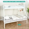 thumbnail image 6 of Hollywood Metal Bunk Bed, Twin over Full, Heavy Duty Bunk Bed – White, 6 of 16