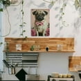 thumbnail image 4 of Vintage Pug Dog Metal Sign with Floral Accents - Rustic Wall Hanging Decor, Multipurpose Indoor/Outdoor Art, No Electricity Needed, Ideal for Living Room, Balcony, Garden, Dog Decor, 4 of 8