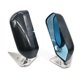 thumbnail image 4 of 2pcs Universal Car Rearview Side Mirror Craft Square F1 Style With Blue Mirror Surface Metal Bracke, 4 of 5