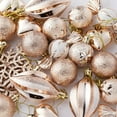 thumbnail image 3 of JeashCHAT 16 Pcs Christmas Ball/Snowflake/Candy/Heart/Nut Ornaments Hanging Baubles Set for Holiday Xmas Christmas Tree Decorations (Gold), 3 of 5