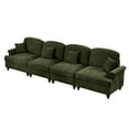 thumbnail image 6 of Newest Elegant Large 4 Seater Sofa Couch,Flared Arms,Removable Ruffles Pleats Skirts,Spindle Legs, Comfy Chenille Four-Seat Sofa for Living Room, Green, 6 of 20