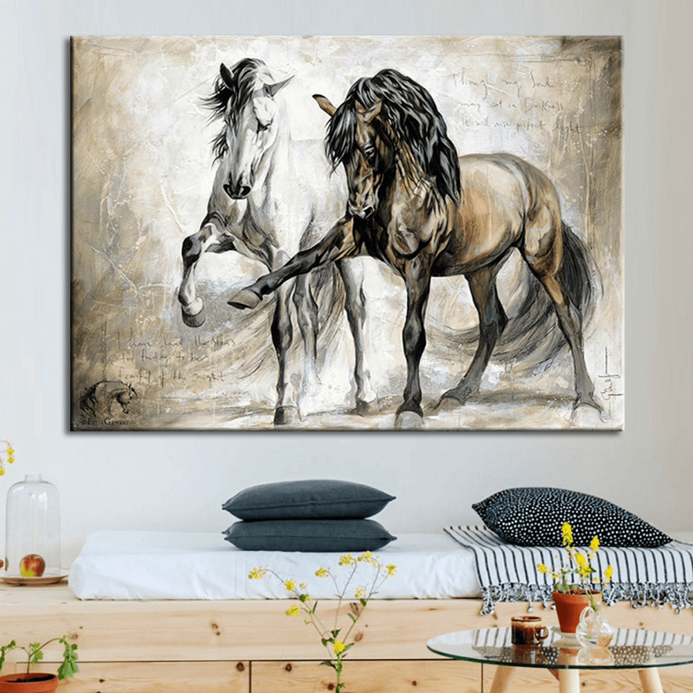 Horse Portrait Painting Horse Canvas Art for Wall Decor Framed Painting for Living  Room Decoration Ready to Hang
