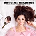 thumbnail image 5 of Makeup Mirror Retro Foldable Mirror Handheld Portable Mirror with Handle, 5 of 5