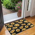 thumbnail image 2 of Black Yellow Sunflower Pattern Door Rugs,Washable Non Slip Door Mats Indoor,Decorative Door Mats,Entry Mat Indoor for Entrance,Bedroom,Kitchen,Bathroom,30"x17", 2 of 6