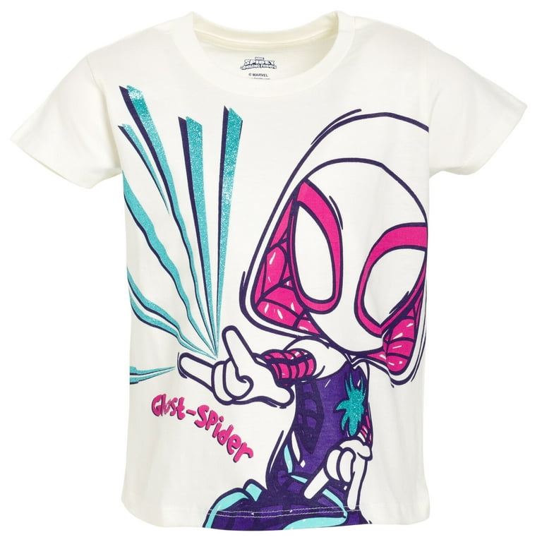 Marvel Spidey and His Amazing Friends Spider Man Miles Morales Ghost Spider Toddler Girls 3 Pack T Shirts Toddler to Little Kid
