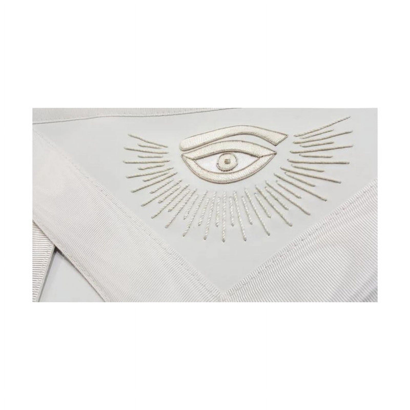 Master Mason Blue Lodge Apron – All White with Tassels & Cords, Masonic Regalia with Adjustable Belt