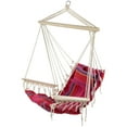 thumbnail image 4 of 35.25" x 37" Blue Brown and Yellow Striped Hammock Chair with Pillow and Armrests, 4 of 5