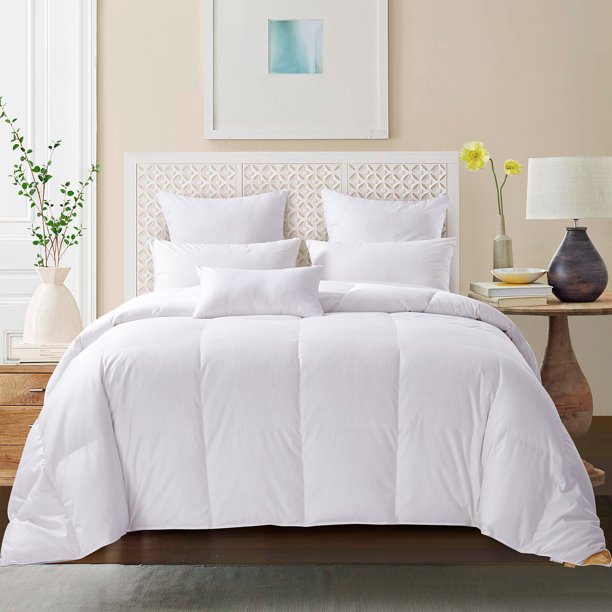 Premium White Goose Down Winter Comforter, Heavy Weight, 700 TC, 600