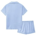 thumbnail image 2 of Cooling Pajamas Shorts Set Lightweight Button Down Women Summer Ultra Soft Stretchy Silk Sleepwear, 2 of 7