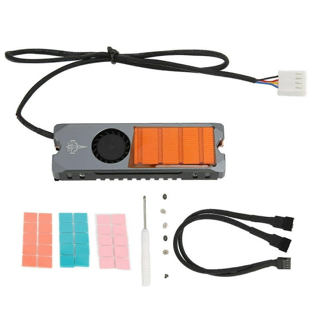 M.2 SSD Heatsink Good Fast Heat Dissipation Automatic Adjustment 15 Exhaust Vents PWM Temperature Control Fan SSD Cooler
