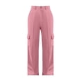 thumbnail image 3 of Bovemsi Casual Pants for Women Womens High Waisted Wide Leg Cargo Baggy Dress Work Trousers With 4 Pockets 2025 Trendy Beach Trousers, 3 of 3