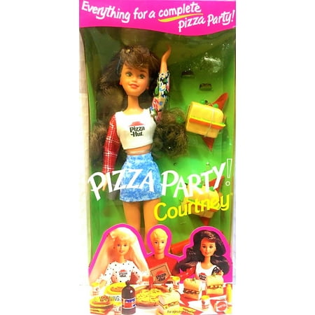 1994 Barbie PIZZA PARTY COURTNEY Pizza Hut Brunette Teen Sister Skipper