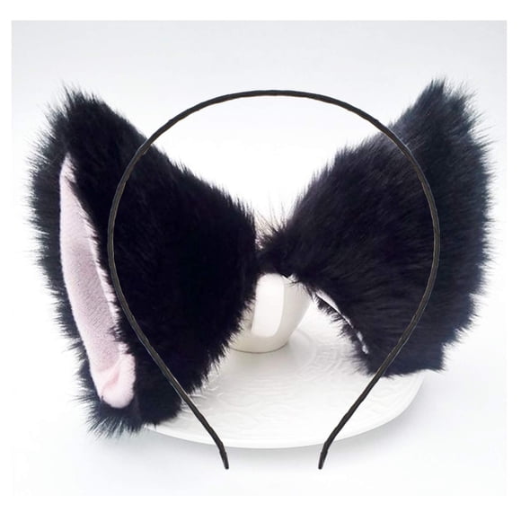 Diadema con orejas de gato, pinzas para el pelo, diademas con orejas de zorro, pasadores para mujer, gatito peludo, diadema para el pelo, aro para el pelo, decoración para fiesta de Halloween, disfraz