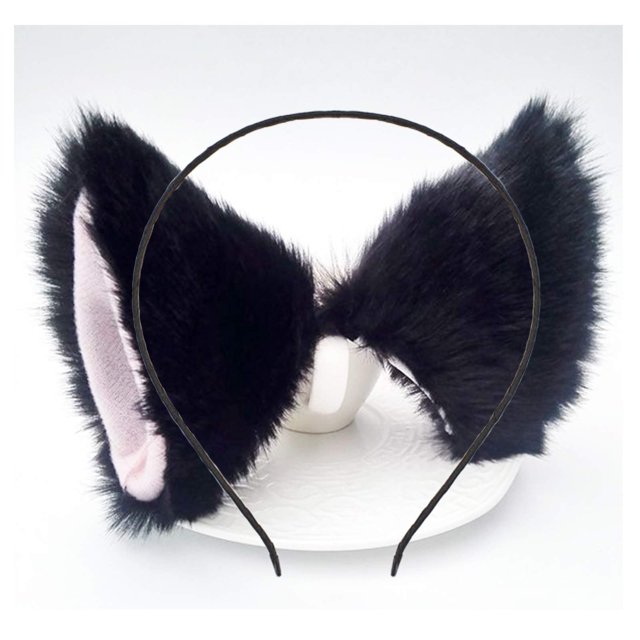 Diadema con orejas de gato, pinzas para el pelo, diademas con orejas de zorro, pasadores para mujer, gatito peludo, diadema para el pelo, aro para el pelo, decoración para fiesta de Halloween, disfraz